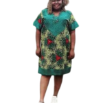 Emerald Bloom Ankara Dress